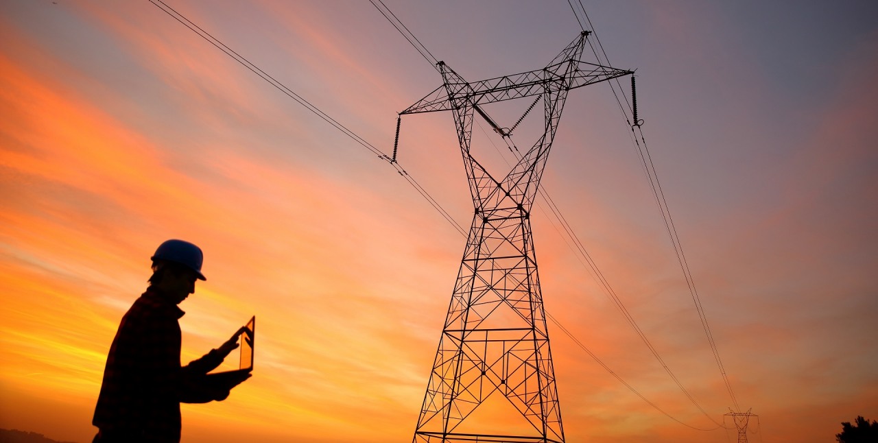 Electrical engineer while working laptopl.